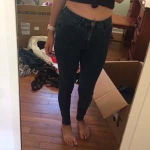 Bullhead dark denim super high rise skinniest